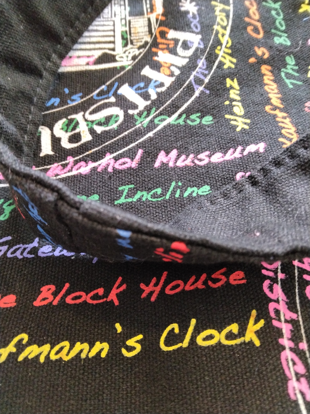 Pittsburgh Skyline Graphic Tote - Black with Rainbow Script - Picture 4 of 8
